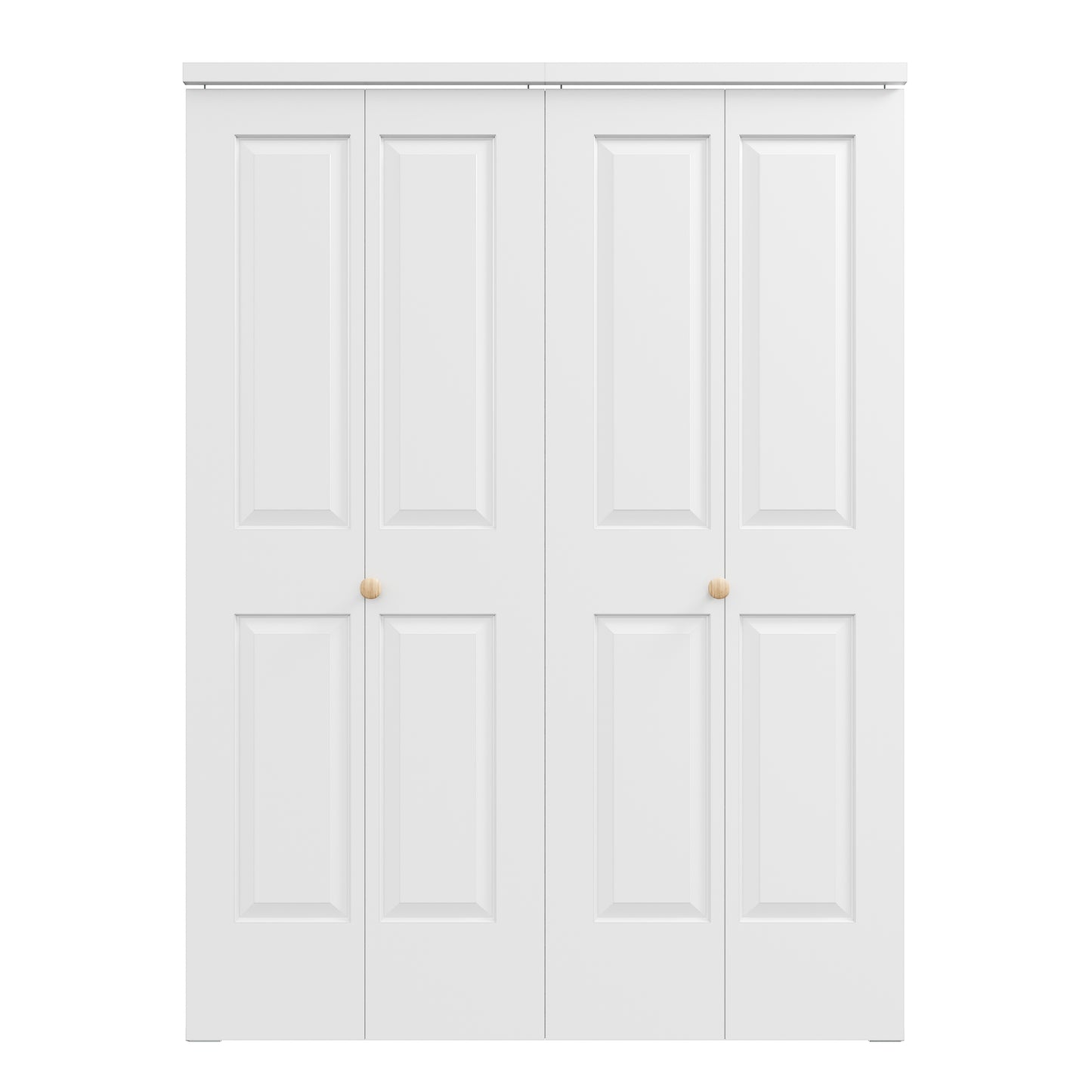 [Paintable] JUJUBON 4 Panel BiFold Doors, Hardware Kit Included, Interior Folding Door Pre-Drilled Holes Easy Assembly,White