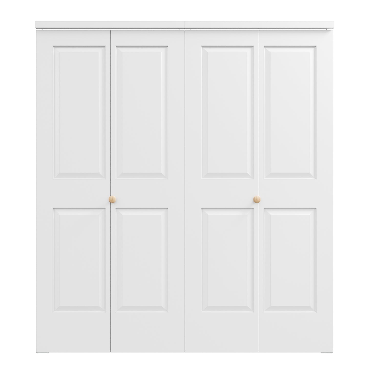 [Paintable] JUJUBON 4 Panel BiFold Doors, Hardware Kit Included, Interior Folding Door Pre-Drilled Holes Easy Assembly,White