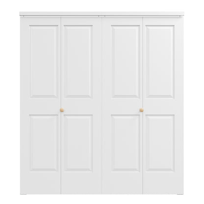 [Paintable] JUJUBON 4 Panel BiFold Doors, Hardware Kit Included, Interior Folding Door Pre-Drilled Holes Easy Assembly,White