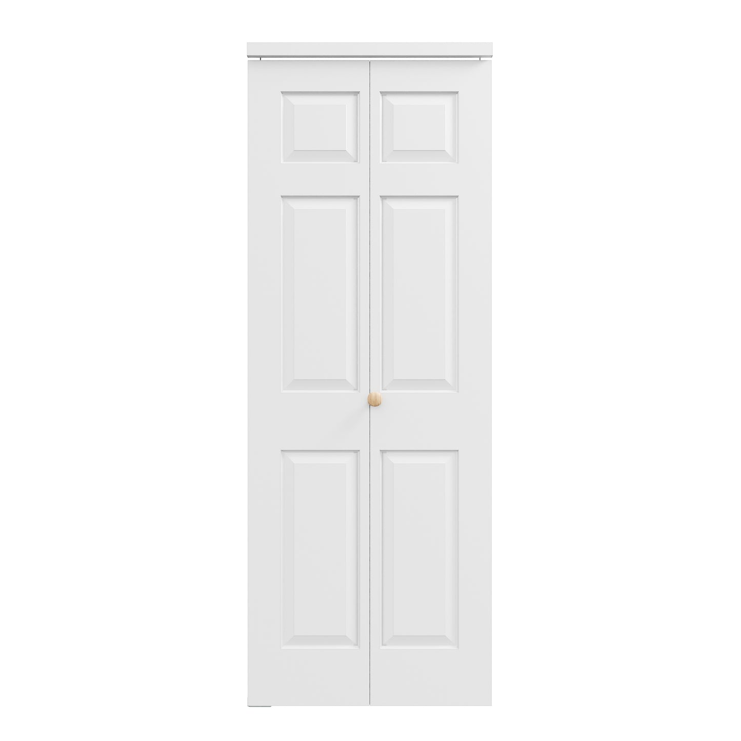 [Paintable] JUJUBON 6 Panel BiFold Doors, Hardware Kit Included, Interior Folding Door Pre-Drilled Holes Easy Assembly,White