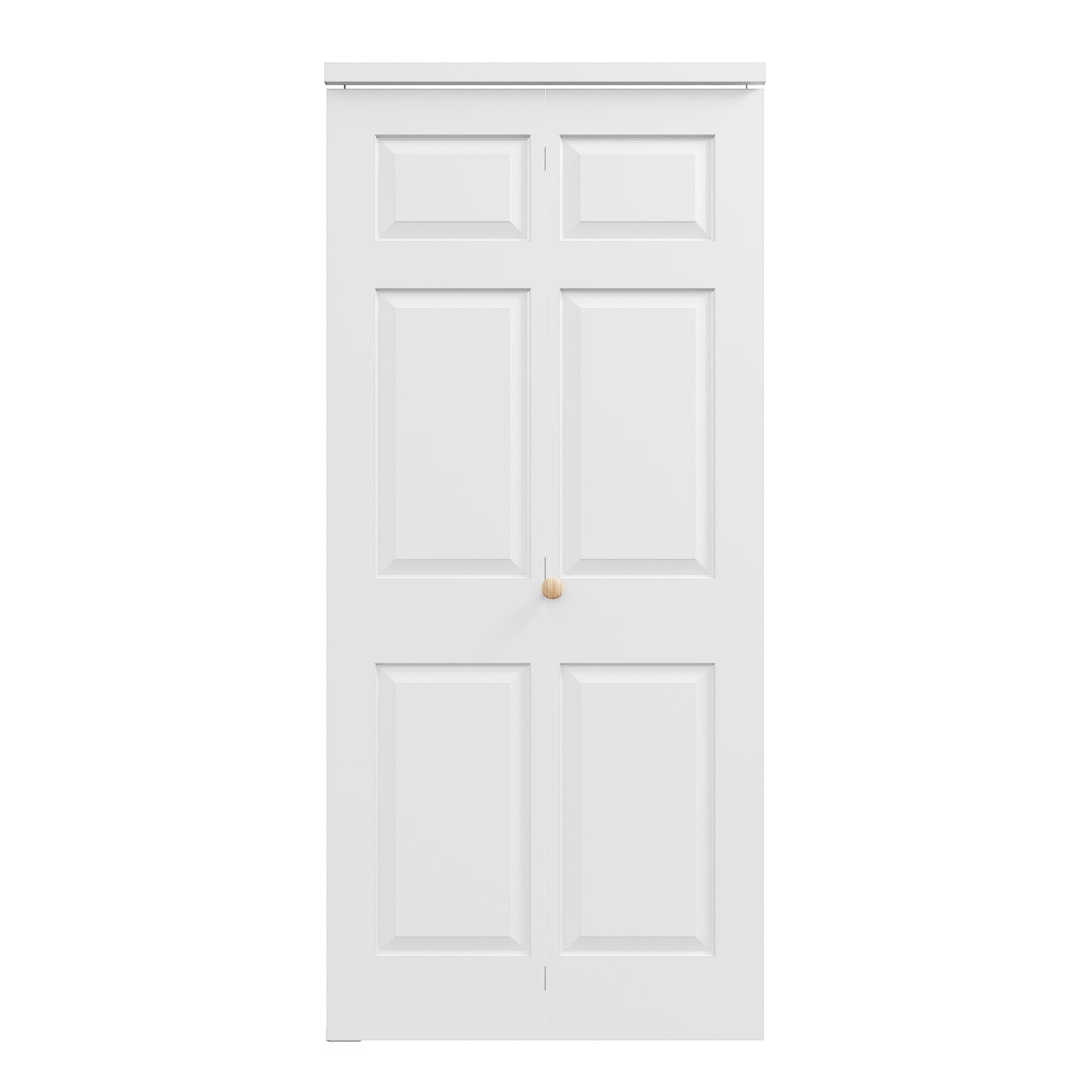 [Paintable] JUJUBON 6 Panel BiFold Doors, Hardware Kit Included, Interior Folding Door Pre-Drilled Holes Easy Assembly,White