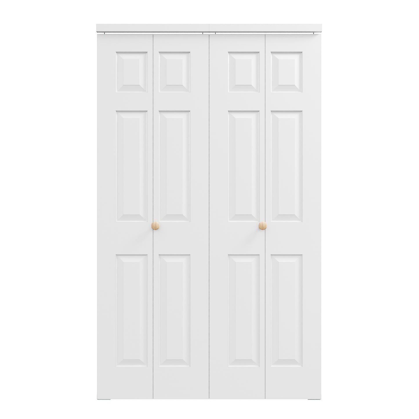 [Paintable] JUJUBON 6 Panel BiFold Doors, Hardware Kit Included, Interior Folding Door Pre-Drilled Holes Easy Assembly,White