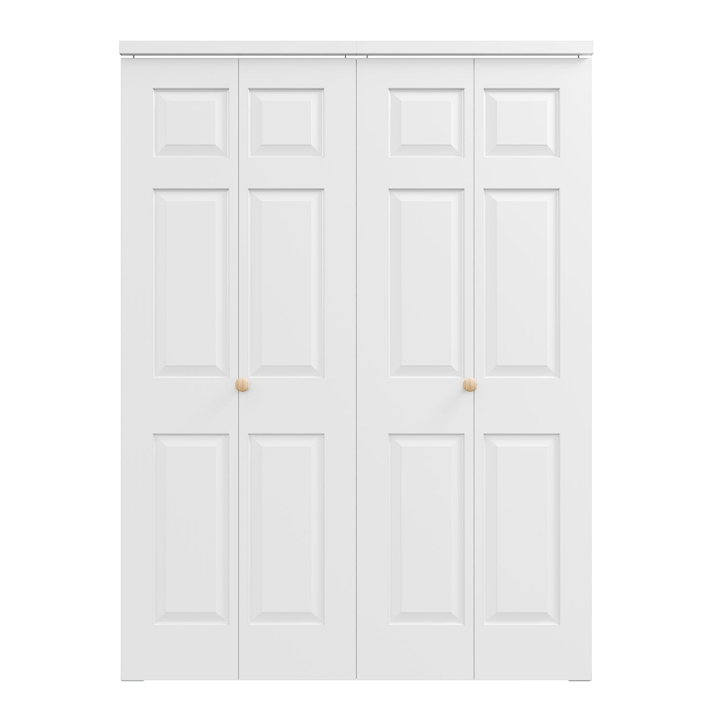 [Paintable] JUJUBON 6 Panel BiFold Doors, Hardware Kit Included, Interior Folding Door Pre-Drilled Holes Easy Assembly,White