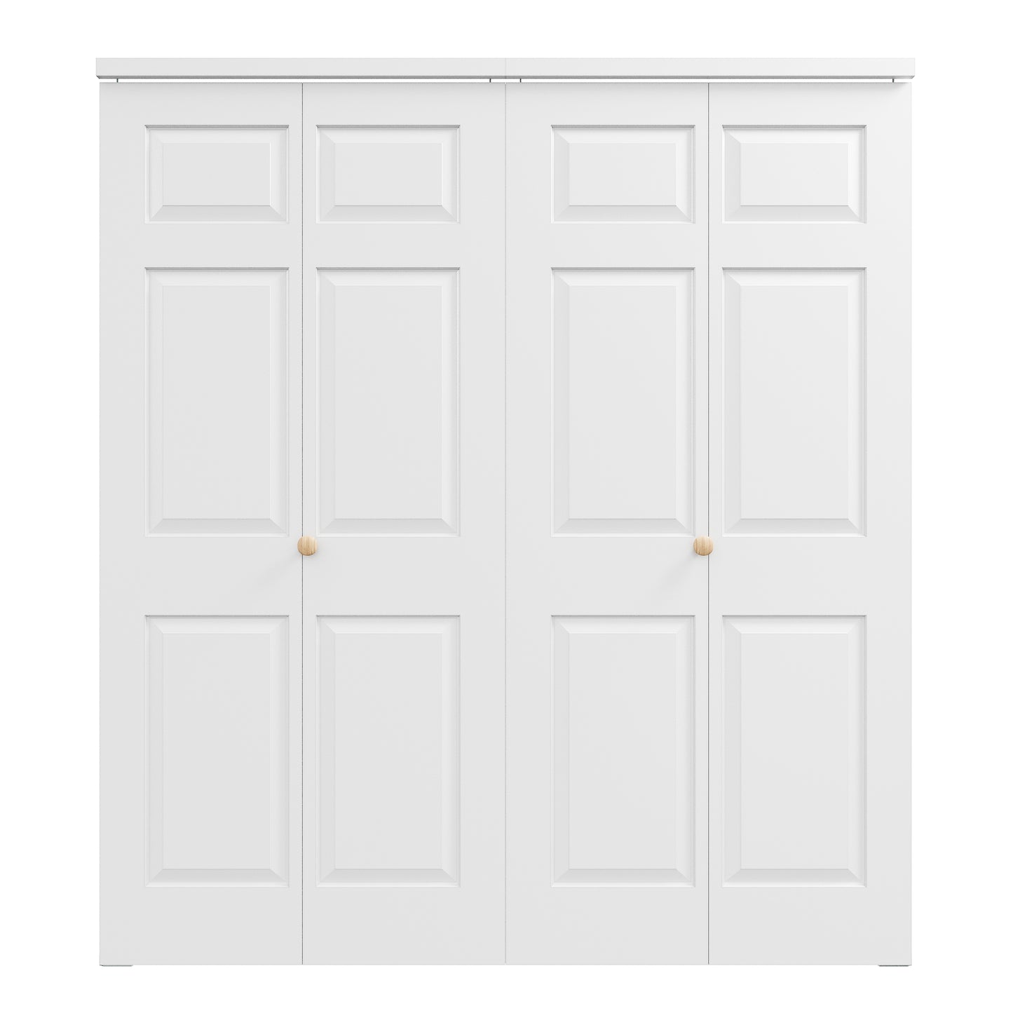 [Paintable] JUJUBON 6 Panel BiFold Doors, Hardware Kit Included, Interior Folding Door Pre-Drilled Holes Easy Assembly,White