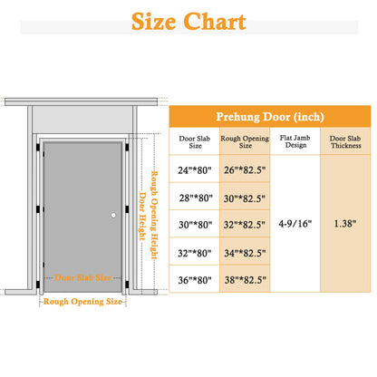 JUJUBON Pine Wood Slab Door, Half Frosted Glass Interior Doors, Single Room Door for Closet & Bedroom, Farmhouse Style as Prehung, Pocket, Bifold, Barn Doors, Easy DIY Stain, Shaker w/o Hardware