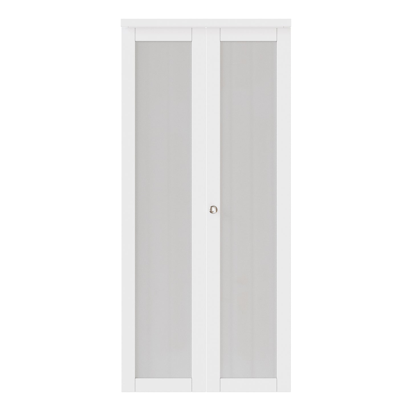 JUJUBON Bifold Doors,Tempered Frosted Glass Bifold Closet Door with Sliding Hardware Kit, Interior Bi Fold Doors for Pantry, Solid Build Quality & Easy Install, White