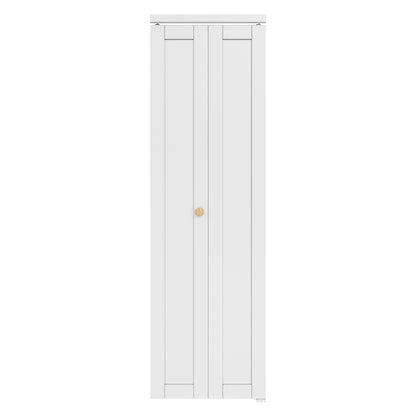 [Paintable] JUJUBON Bi-Fold Doors, Solid MDF Panel Closet Door Hardware Kit Included, Interior Folding Door Pre-Drilled Holes Easy Assembly