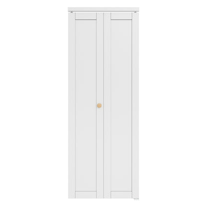[Paintable] JUJUBON Bi-Fold Doors, Solid MDF Panel Closet Door Hardware Kit Included, Interior Folding Door Pre-Drilled Holes Easy Assembly
