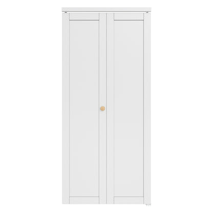 [Paintable] JUJUBON Bi-Fold Doors, Solid MDF Panel Closet Door Hardware Kit Included, Interior Folding Door Pre-Drilled Holes Easy Assembly