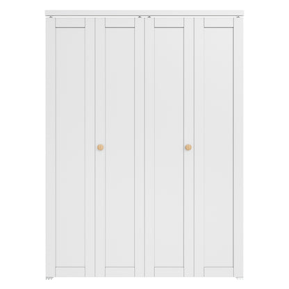 [Paintable] JUJUBON Bi-Fold Doors, Solid MDF Panel Closet Door Hardware Kit Included, Interior Folding Door Pre-Drilled Holes Easy Assembly