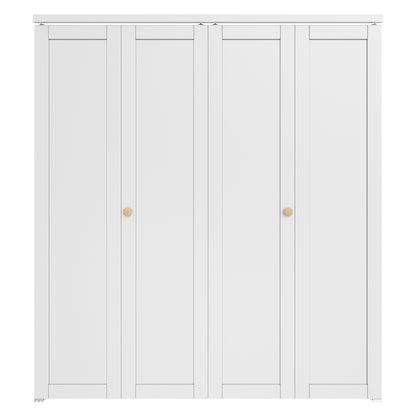 [Paintable] JUJUBON Bi-Fold Doors, Solid MDF Panel Closet Door Hardware Kit Included, Interior Folding Door Pre-Drilled Holes Easy Assembly