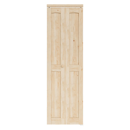 JUJUBON Solid Bifold Closet Door, Pine Wood Interior Door Slab with Bi-Fold Hardware, Folding Door Interior with Hardware, Fascia & Knob, Unfnished Smooth Surface