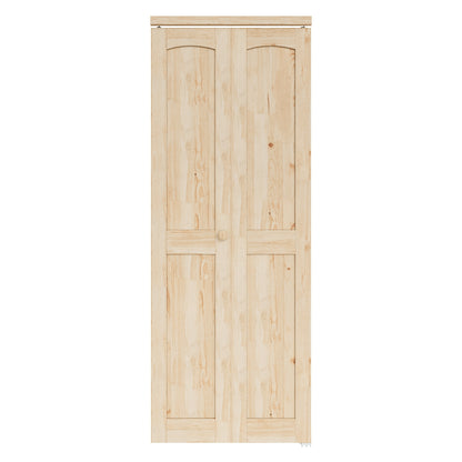 JUJUBON Solid Bifold Closet Door, Pine Wood Interior Door Slab with Bi-Fold Hardware, Folding Door Interior with Hardware, Fascia & Knob, Unfnished Smooth Surface