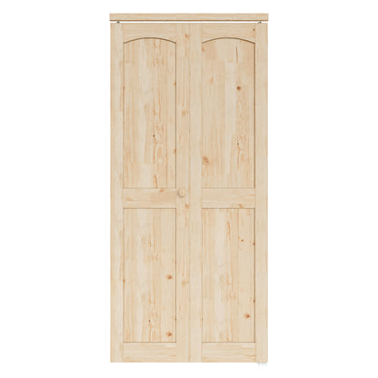 JUJUBON Solid Bifold Closet Door, Pine Wood Interior Door Slab with Bi-Fold Hardware, Folding Door Interior with Hardware, Fascia & Knob, Unfnished Smooth Surface