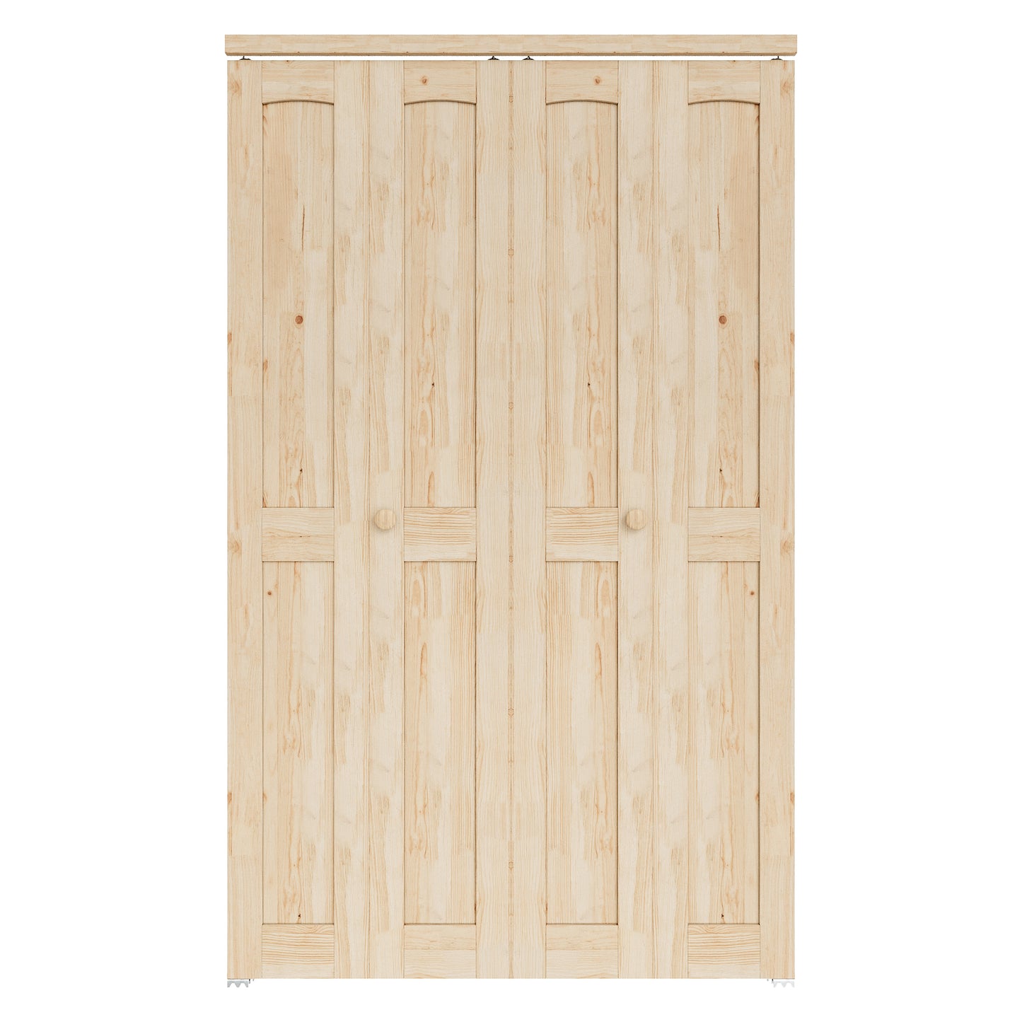 JUJUBON Solid Bifold Closet Door, Pine Wood Interior Door Slab with Bi-Fold Hardware, Folding Door Interior with Hardware, Fascia & Knob, Unfnished Smooth Surface