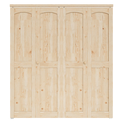 JUJUBON Solid Bifold Closet Door, Pine Wood Interior Door Slab with Bi-Fold Hardware, Folding Door Interior with Hardware, Fascia & Knob, Unfnished Smooth Surface
