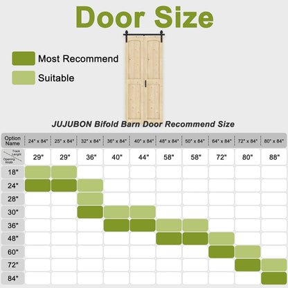 Bifold Barn Door, Unfinished Pine Wood K Shape Bifold Barn Door with Header Board & Hardware Kit Included, Folding Barn Door Panels No-Assembly Required