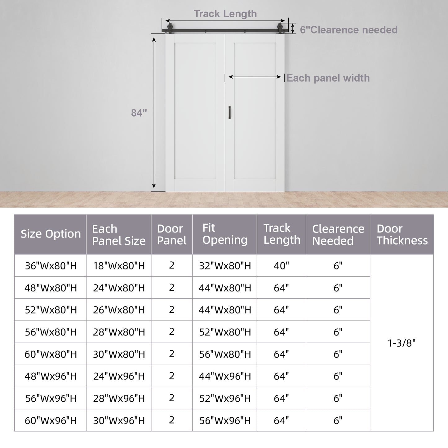 Paintable Bifold Barn Door, 1 Panel Barn Door Bifold Closet Doors with Hardware Kit Included, Water-Resistant Pre-Assembled MDF Panels, Smooth Sliding Easy Install