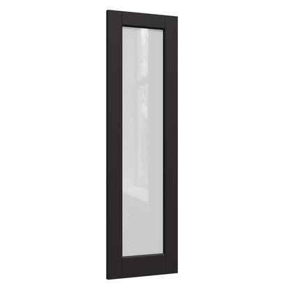 JUJUBON Slab Door, 1-Panel Black Pre-Assembled Frosted Glass Interior French Door Slab, Soild Core & Pre-Finished Single Panel for Pantry Bedroom Closet as Pocket, Bifold, Barn Doors-Shaker w/o Hardware