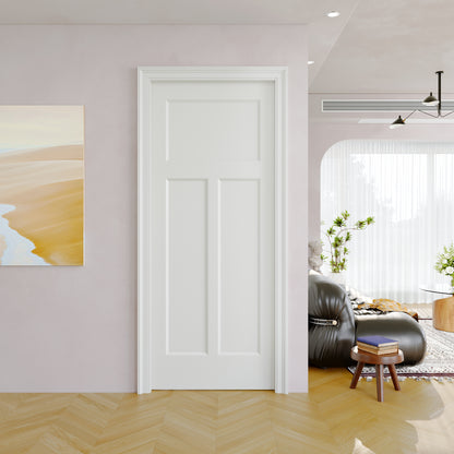 JUJUBON Slab Door, T Shape Molded Pre-assembled Solid Core Interior French Door, Pre-Finished Paintable Single Panel for Utility Room Pantry Closet as Prehung, Pocket, Bifold Barn Doors-Shaker w/o Hardware